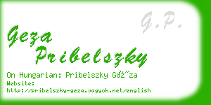geza pribelszky business card